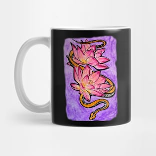 Pink Lotus, Orange Snake Mug